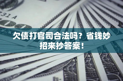 武汉欠债打官司合法吗？省钱妙招来抄答案！